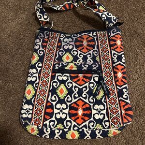 Vera Bradley Satchel Tote Purse in Orange Paisley-Like Pattern w. Pockets